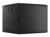 Lanberg WF01-6609-00B 19" 9U SZÉL:600mm MÉLY:600mm MAG:512mm lapraszerelt fémajtós fekete fali rack szekrény