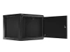 Lanberg WF01-6609-00B 19" 9U SZÉL:600mm MÉLY:600mm MAG:512mm lapraszerelt fémajtós fekete fali rack szekrény