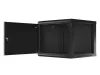 Lanberg WF01-6609-00B 19" 9U SZÉL:600mm MÉLY:600mm MAG:512mm lapraszerelt fémajtós fekete fali rack szekrény