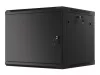 Lanberg WF01-6609-00B 19" 9U SZÉL:600mm MÉLY:600mm MAG:512mm lapraszerelt fémajtós fekete fali rack szekrény