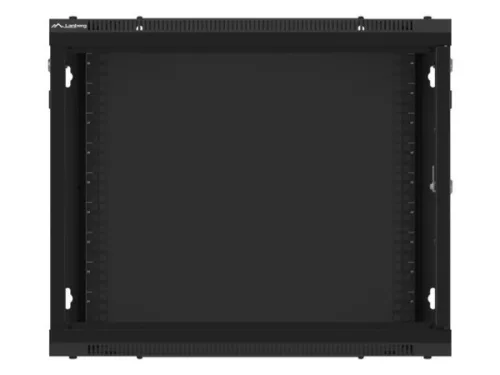Lanberg WF01-6609-00B 19" 9U SZÉL:600mm MÉLY:600mm MAG:512mm lapraszerelt fémajtós fekete fali rack szekrény