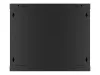 Lanberg WF01-6609-10B 19" 9U SZÉL:600mm MÉLY:600mm MAG:512mm lapraszerelt üvegajtós fekete fali rack szekrény