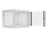 Lanberg WF01-6609-10S 19" 9U SZÉL:600mm MÉLY:600mm MAG:512mm lapraszerelt üvegajtós szürke fali rack szekrény