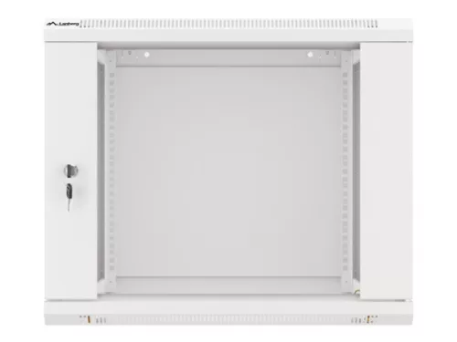 Lanberg WF01-6609-10S 19" 9U SZÉL:600mm MÉLY:600mm MAG:512mm lapraszerelt üvegajtós szürke fali rack szekrény