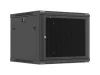 Lanberg WF01-6609-23B 19" 9U SZÉL:600mm MÉLY:600mm MAG:512mm lapraszerelt hálós fémajtós fekete fali rack szekrény
