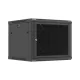 Lanberg WF01-6609-23B 19" 9U SZÉL:600mm MÉLY:600mm MAG:512mm lapraszerelt hálós fémajtós fekete fali rack szekrény