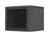 Lanberg WF01-6609-23B 19" 9U SZÉL:600mm MÉLY:600mm MAG:512mm lapraszerelt hálós fémajtós fekete fali rack szekrény
