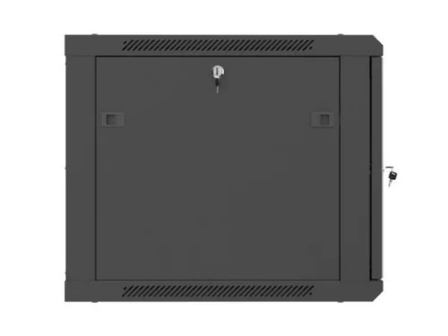 Lanberg WF01-6609-23B 19" 9U SZÉL:600mm MÉLY:600mm MAG:512mm lapraszerelt hálós fémajtós fekete fali rack szekrény