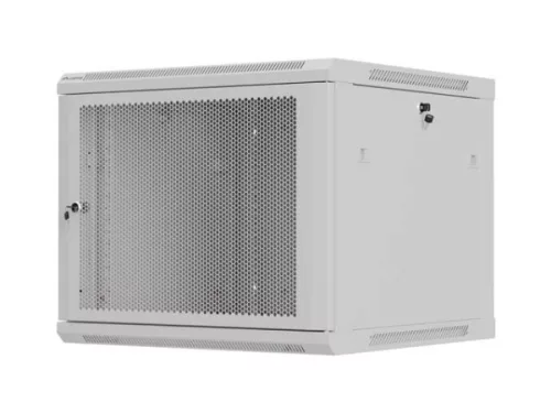 Lanberg WF01-6609-23S 19" 9U SZÉL:600mm MÉLY:600mm MAG:512mm lapraszerelt hálós fémajtós szürke fali rack szekrény