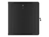 Lanberg WF01-6612-00B 19" 12U SZÉL:600mm MÉLY:600mm MAG:645mm lapraszerelt fémajtós fekete fali rack szekrény