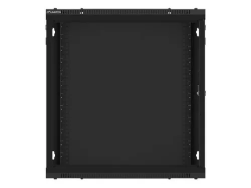 Lanberg WF01-6612-00B 19" 12U SZÉL:600mm MÉLY:600mm MAG:645mm lapraszerelt fémajtós fekete fali rack szekrény