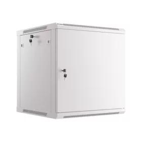   Lanberg WF01-6612-00S 19" 12U SZÉL:600mm MÉLY:600mm MAG:645mm lapraszerelt fémajtós szürke fali rack szekrény