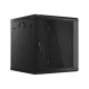 Lanberg WF01-6612-10B 19" 12U SZÉL:600mm MÉLY:600mm MAG:640mm lapraszerelt üvegajtós fekete fali rack szekrény