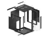 Lanberg WF01-6612-10B 19" 12U SZÉL:600mm MÉLY:600mm MAG:640mm lapraszerelt üvegajtós fekete fali rack szekrény