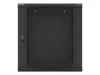 Lanberg WF01-6612-10B 19" 12U SZÉL:600mm MÉLY:600mm MAG:640mm lapraszerelt üvegajtós fekete fali rack szekrény