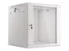 Lanberg WF01-6612-10S 19" 12U SZÉL:600mm MÉLY:600mm MAG:640mm lapraszerelt üvegajtós szürke fali rack szekrény