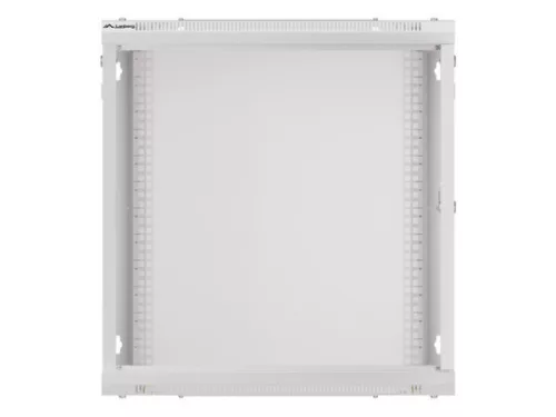 Lanberg WF01-6612-10S 19" 12U SZÉL:600mm MÉLY:600mm MAG:640mm lapraszerelt üvegajtós szürke fali rack szekrény