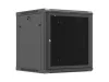 Lanberg WF01-6612-23B 19" 12U SZÉL:600mm MÉLY:600mm MAG:646mm lapraszerelt hálós fémajtós fekete fali rack szekrény