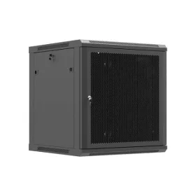  Lanberg WF01-6612-23B 19" 12U SZÉL:600mm MÉLY:600mm MAG:646mm lapraszerelt hálós fémajtós fekete fali rack szekrény