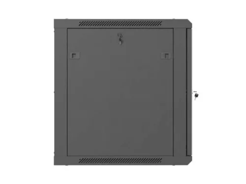 Lanberg WF01-6612-23B 19" 12U SZÉL:600mm MÉLY:600mm MAG:646mm lapraszerelt hálós fémajtós fekete fali rack szekrény