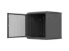 Lanberg WF01-6612-23B 19" 12U SZÉL:600mm MÉLY:600mm MAG:646mm lapraszerelt hálós fémajtós fekete fali rack szekrény
