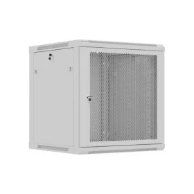   Lanberg WF01-6612-23S 19" 12U SZÉL:600mm MÉLY:600mm MAG:646mm lapraszerelt hálós fémajtós szürke fali rack szekrény