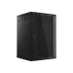 Lanberg WF01-6618-10B 19" 18U SZÉL:600mm MÉLY:600mm MAG:907mm lapraszerelt üvegajtós fekete fali rack szekrény