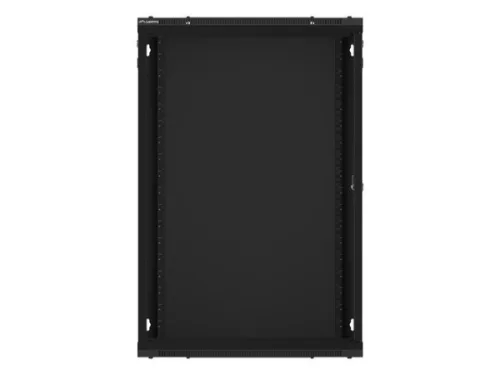 Lanberg WF01-6618-10B 19" 18U SZÉL:600mm MÉLY:600mm MAG:907mm lapraszerelt üvegajtós fekete fali rack szekrény