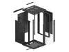 Lanberg WF01-6618-10B 19" 18U SZÉL:600mm MÉLY:600mm MAG:907mm lapraszerelt üvegajtós fekete fali rack szekrény