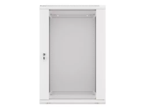Lanberg WF01-6618-10S 19" 18U SZÉL:600mm MÉLY:600mm MAG:907mm lapraszerelt üvegajtós szürke fali rack szekrény