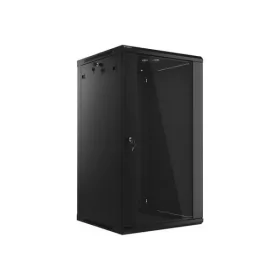   Lanberg WF01-6622-10B 19" 22U SZÉL:600mm MÉLY:600mm MAG:1085mm lapraszerelt üvegajtós fekete fali rack szekrény