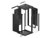Lanberg WF01-6622-10B 19" 22U SZÉL:600mm MÉLY:600mm MAG:1085mm lapraszerelt üvegajtós fekete fali rack szekrény