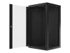 Lanberg WF01-6622-10B 19" 22U SZÉL:600mm MÉLY:600mm MAG:1085mm lapraszerelt üvegajtós fekete fali rack szekrény