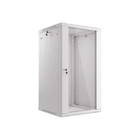   Lanberg WF01-6622-10S 19" 22U SZÉL:600mm MÉLY:600mm MAG:1085mm lapraszerelt üvegajtós szürke fali rack szekrény