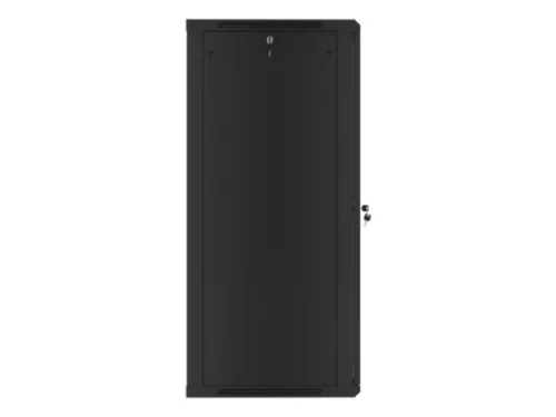 Lanberg WF01-6627-10B 19" 27U SZÉL:600mm MÉLY:600mm MAG:1307mm lapraszerelt üvegajtós fekete fali rack szekrény