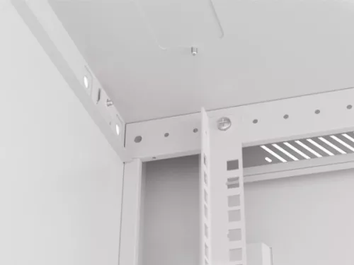 Lanberg WF01-6627-10S 19" 27U SZÉL:600mm MÉLY:600mm MAG:1307mm lapraszerelt üvegajtós szürke fali rack szekrény