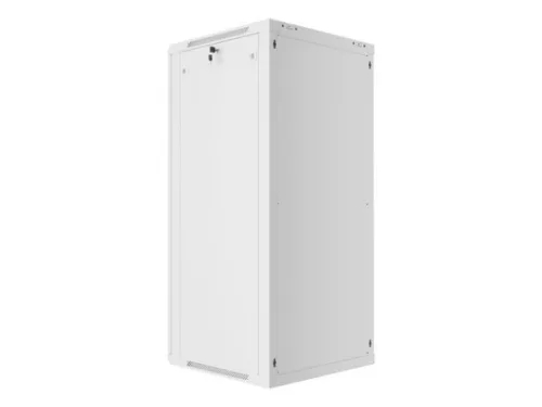 Lanberg WF01-6627-10S 19" 27U SZÉL:600mm MÉLY:600mm MAG:1307mm lapraszerelt üvegajtós szürke fali rack szekrény