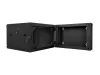Lanberg WF02-6606-10B 19" 6U SZÉL:600mm MÉLY:600mm MAG:374mm lapraszerelt üvegajtós fekete kétrészes fali rack szekrény