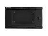 Lanberg WF02-6606-10B 19" 6U SZÉL:600mm MÉLY:600mm MAG:374mm lapraszerelt üvegajtós fekete kétrészes fali rack szekrény