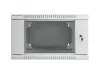 Lanberg WF02-6606-10S 19" 6U SZÉL:600mm MÉLY:600mm MAG:374mm lapraszerelt üvegajtós szürke kétrészes fali rack szekrény