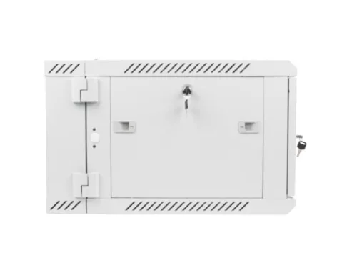 Lanberg WF02-6606-10S 19" 6U SZÉL:600mm MÉLY:600mm MAG:374mm lapraszerelt üvegajtós szürke kétrészes fali rack szekrény
