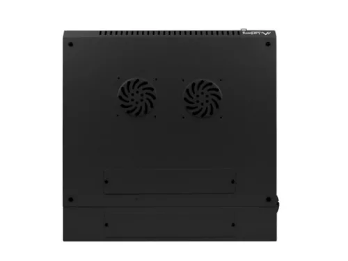 Lanberg WF02-6609-10B 19" 9U SZÉL:600mm MÉLY:600mm MAG:507mm lapraszerelt üvegajtós fekete kétrészes fali rack szekrény