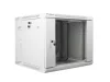 Lanberg WF02-6609-10S 19" 9U SZÉL:600mm MÉLY:600mm MAG:507mm lapraszerelt üvegajtós szürke kétrészes fali rack szekrény