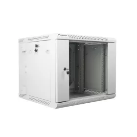   Lanberg WF02-6609-10S 19" 9U SZÉL:600mm MÉLY:600mm MAG:507mm lapraszerelt üvegajtós szürke kétrészes fali rack szekrény
