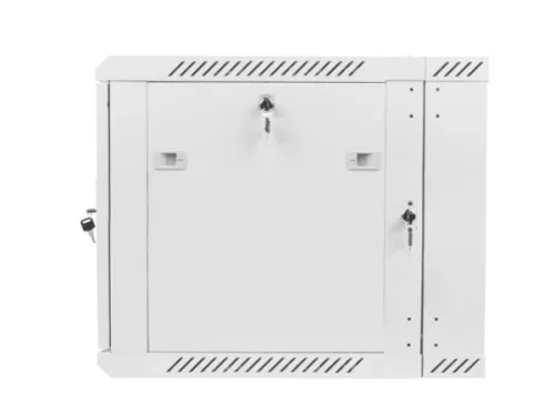 Lanberg WF02-6609-10S 19" 9U SZÉL:600mm MÉLY:600mm MAG:507mm lapraszerelt üvegajtós szürke kétrészes fali rack szekrény