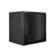 Lanberg WF02-6612-10B 19" 12U SZÉL:600mm MÉLY:600mm MAG:640mm lapraszerelt üvegajtós fekete kétrészes fali rack szekrény