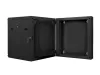 Lanberg WF02-6612-10B 19" 12U SZÉL:600mm MÉLY:600mm MAG:640mm lapraszerelt üvegajtós fekete kétrészes fali rack szekrény