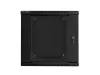 Lanberg WF02-6612-10B 19" 12U SZÉL:600mm MÉLY:600mm MAG:640mm lapraszerelt üvegajtós fekete kétrészes fali rack szekrény