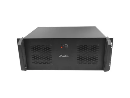 Lanberg WF03-5304-10B 19" 4U SZÉL:540mm MÉLY:350mm MAG:281mm lapraszerelt üvegajtós fekete fali rack szekrény