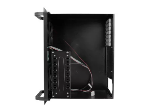 Lanberg WF03-5304-10B 19" 4U SZÉL:540mm MÉLY:350mm MAG:281mm lapraszerelt üvegajtós fekete fali rack szekrény